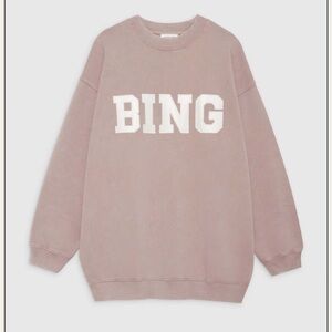 Anine Bing Mauve Sweatshirt with White Logo
